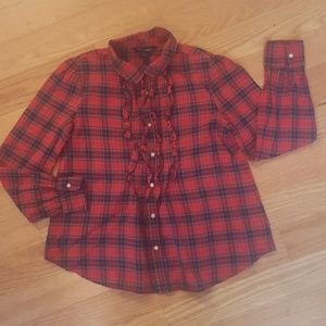 Girl Size 10 Ralph Lauren Red Plaid Shirt